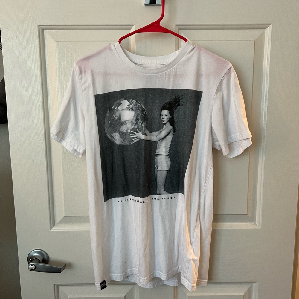 White Graphic T-Shirt with Black Print